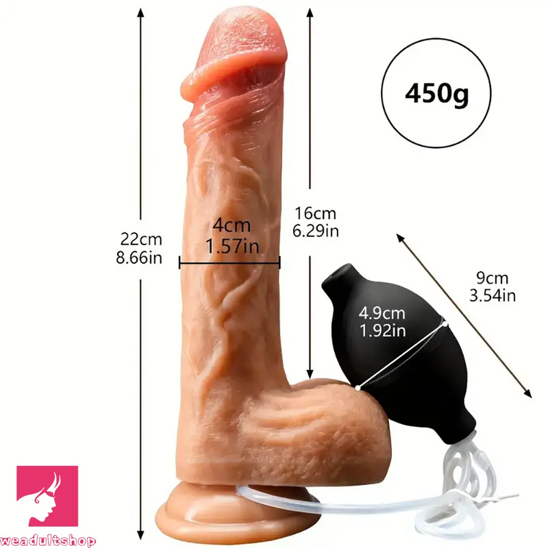 8.66in Realistic Ejaculating Big Male Female Dildo For Cumming