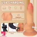 7.2in Silicone Soft Vibrating Inflatable Penis Automatic Vivid Balls Dildo