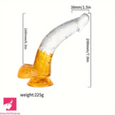 7.9in Curved Clear Lifelike G Spot Dildo For Couple Self-Pleasure Sex