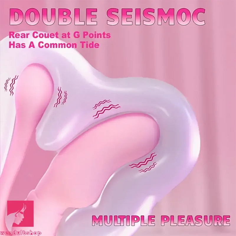 5.12in Triple Ended Silicone Strapless Double Vibrating Cock Dildo