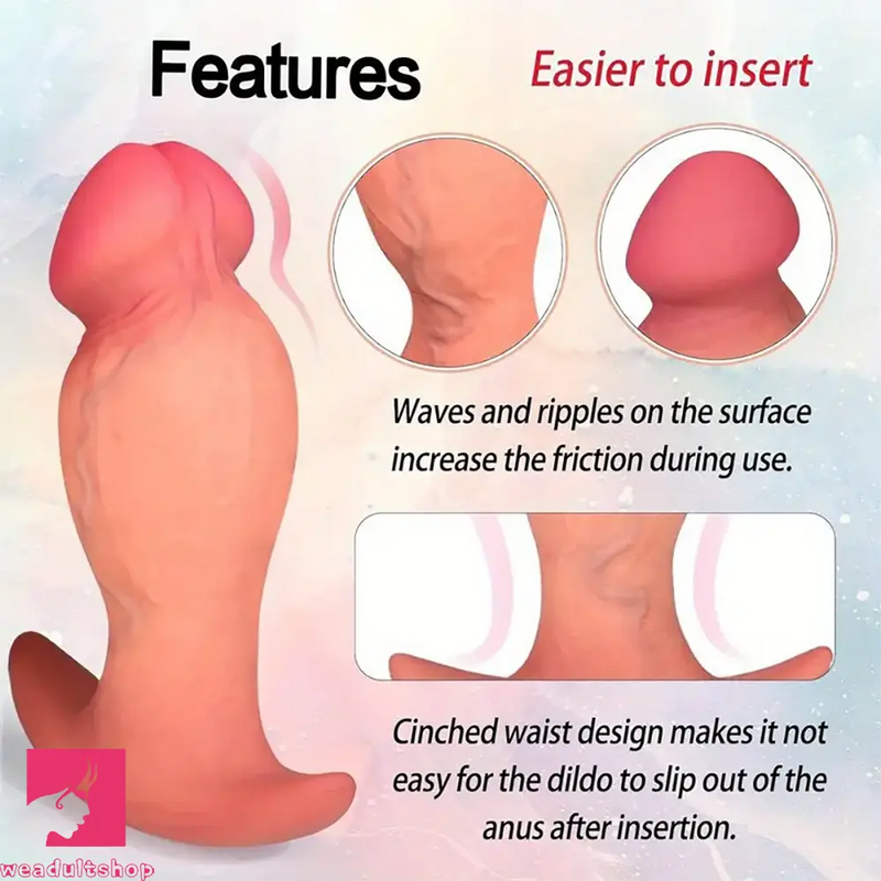 3.81in 4.92in 6.1in Small Silicone Real Soft Dildo With Anchor Base