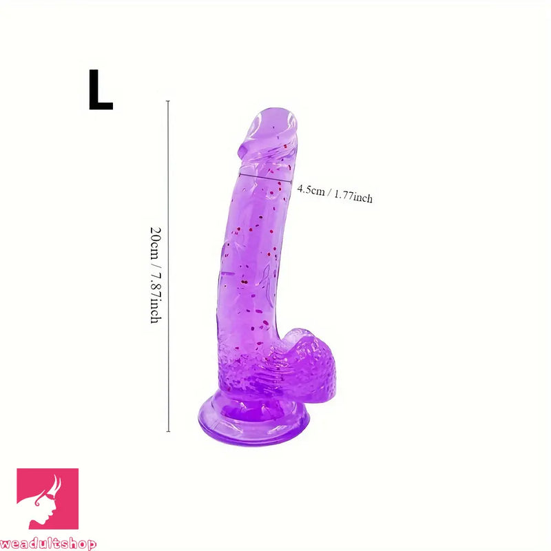 7.87in Jelly Confetti Women Dildo For G Spot Clit Stimulate Massage