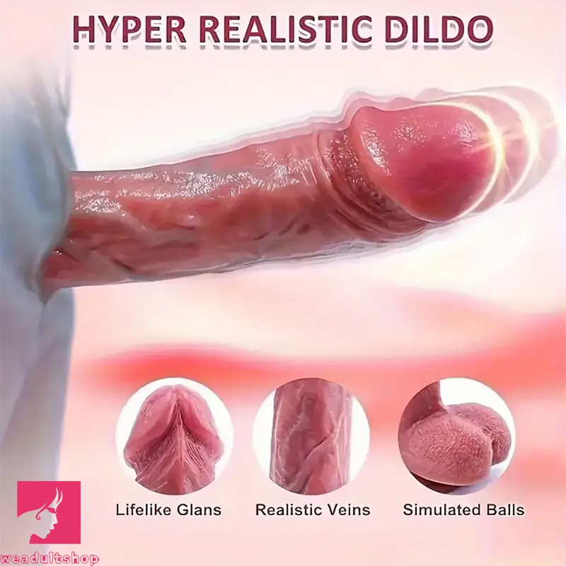 8.5in Lifelike Thrusting Vibrating Heating Remote Control Real Cock Dildo