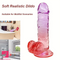 7.48in Gradient Clear Jelly Dildo With Strong Suction Cup For G-spot Erotic