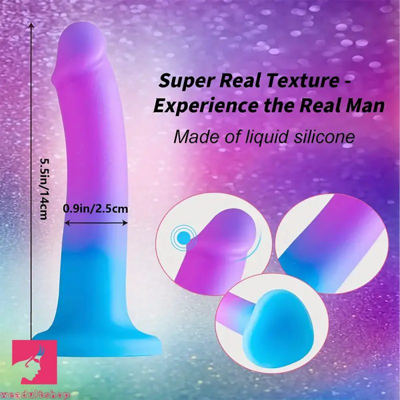 5.5in Colorful Soft Silicone Beginner-Friendly Dildo For Erotic Hands-Free