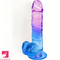 7.48in Gradient Clear Jelly Dildo With Strong Suction Cup For G-spot Erotic