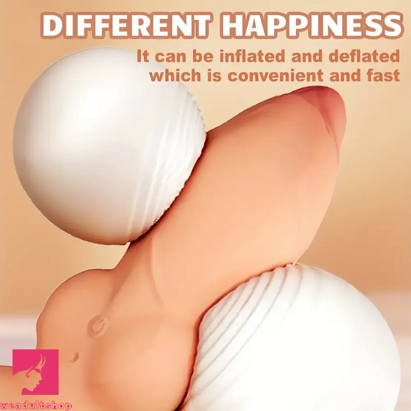 7.2in Silicone Soft Vibrating Inflatable Penis Automatic Vivid Balls Dildo