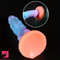 8.66in Mushroom Head Silicone Soft Glowing Luminous Knot Dildo