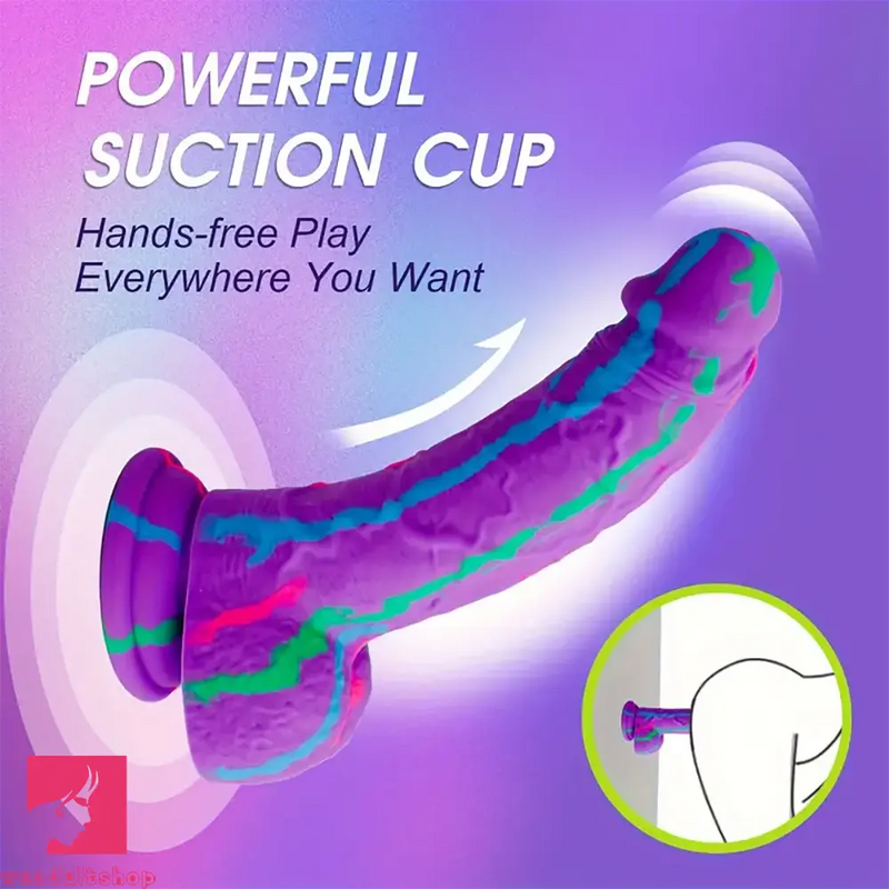 8.26in Colorful Silicone Soft Big Penis Dildo Anal Adult Love Erotic Toy