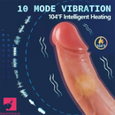 9in Vibrating Heating Thrusting Rotation Realistic Automatic Erotic Dildo