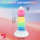 7.87in Luminous Silicone Real Soft Rainbow Dildo Hands Free Toy