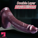 8.6in 10.2in Silicone Soft Ebony Big Dildo Flexible Masturbation Erotic Toy