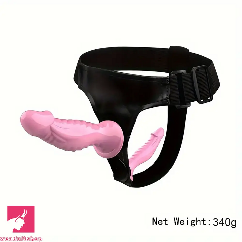 5.51in 6.69in Pink Double Realistic Strap-on Dildo For Anal Harness