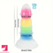 7.87in Luminous Silicone Real Soft Rainbow Dildo Hands Free Toy