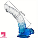 7.9in Curved Clear Lifelike G Spot Dildo For Couple Self-Pleasure Sex