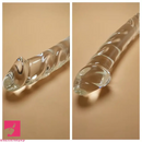 7.9in Clear Glass Double-Headed Penetration Dildo For G-spot Orgasm