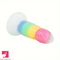 7.87in Luminous Silicone Real Soft Rainbow Dildo Hands Free Toy