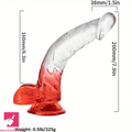 7.9in Curved Clear Lifelike G Spot Dildo For Couple Self-Pleasure Sex