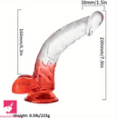 7.9in Curved Clear Lifelike G Spot Dildo For Couple Self-Pleasure Sex