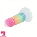 7.87in Luminous Silicone Real Soft Rainbow Dildo Hands Free Toy