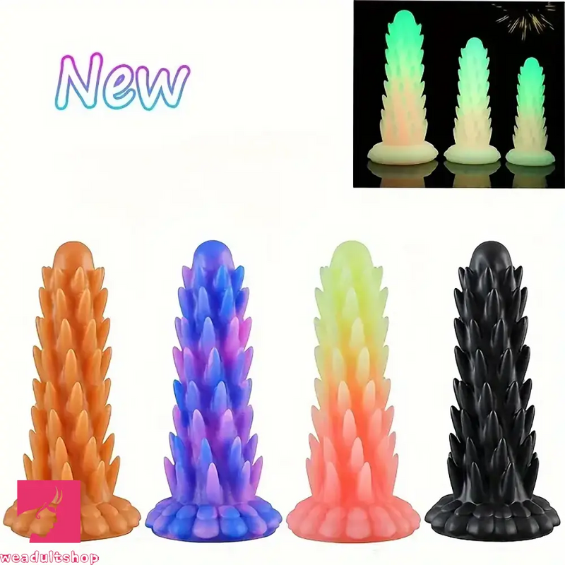 6.3in 7.48in 9.06in Colorful Luminous Hedgehog Spiked BDSM Dildo