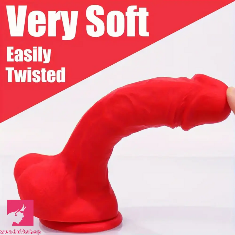 8.07in Real Lifelike Veins Texture Big Silicone Soft Female Dildo