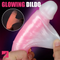 9.05in 10.23in Skin Sliding Foreskin Large Fluorescence Women Dildo