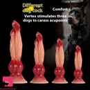 5.39in 6.49in 7.95in 9.05in Triple Ended Dog Knot Animal Odd Dildo