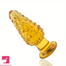 4.1in 4.5in Golden Glass Anal Plug Granular Floating Spiked Mini Dildo