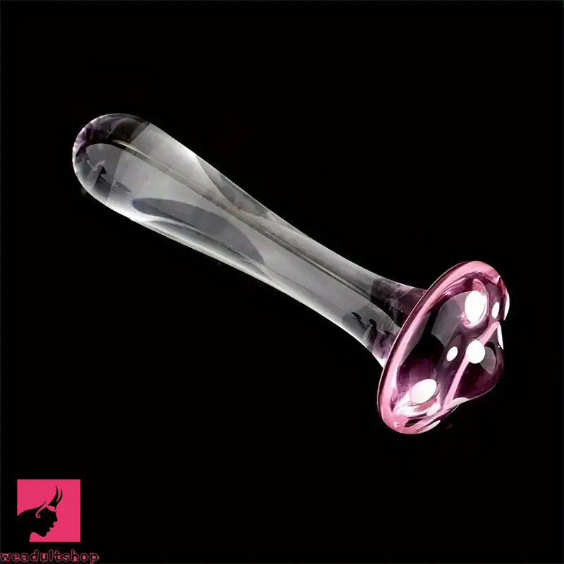 5.31in Crystal Mushroom Penis Glass Anal Small Dildo Masturbation