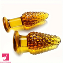 4.1in 4.5in Golden Glass Anal Plug Granular Floating Spiked Mini Dildo