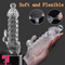 7.48in Clear Anatomy Spiked Penis Sleeve Dildo For Anus Massage