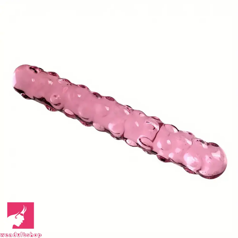 6.89in Crystal Clear Penis Glass Double Sided Spiked Dildo Sex Toy