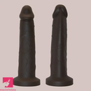 8.3in Big Ebony Silicone Soft Suction Cup Dildo For Hands-Free