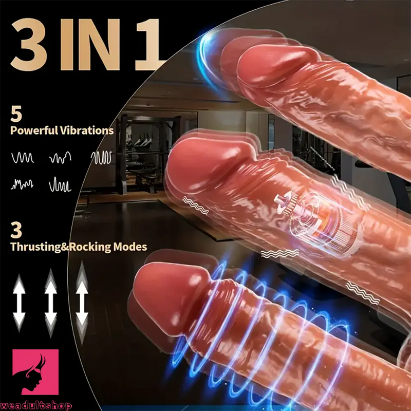 8.6in 3in1 Rocking Thrusting Heating Vibrating Soft Silicone Dildo