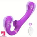 9.17in Dual-Head Vibrating Dildo With Tongue Licking Slapping