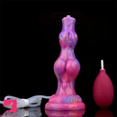 8.07in Luminous Squirting Knot Animal Big Silicone Soft Dildo For Anal