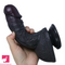 7.48in 9.84in Realistic Ebony Silicone Soft Male Dildo With Veins