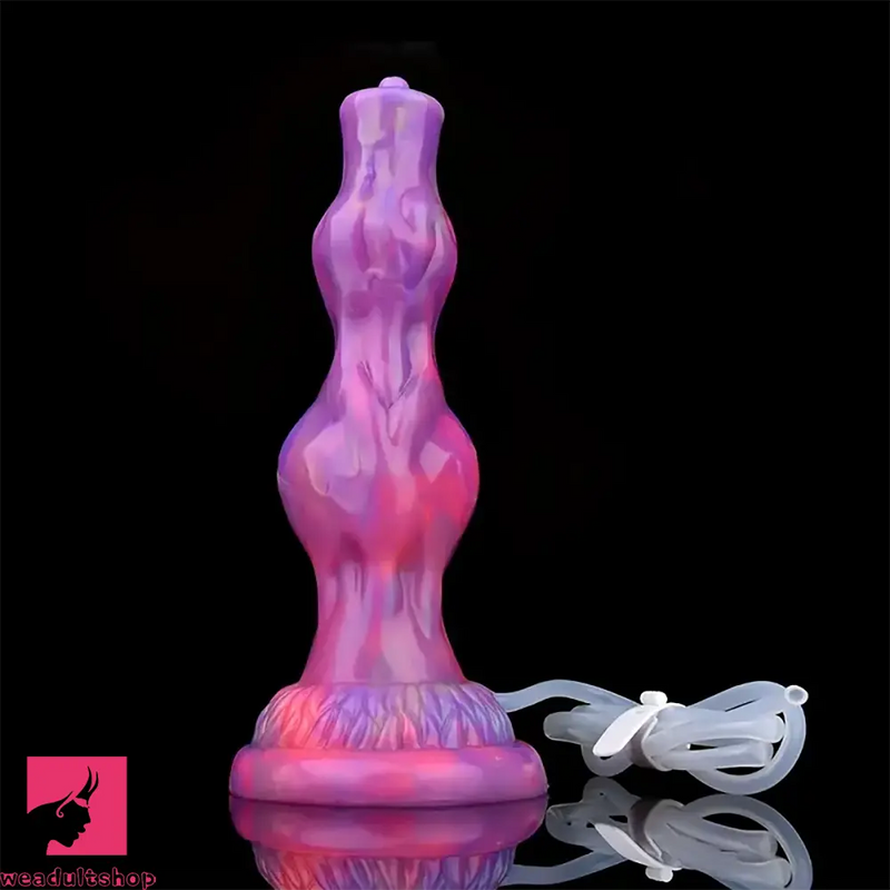 8.07in Luminous Squirting Knot Animal Big Silicone Soft Dildo For Anal