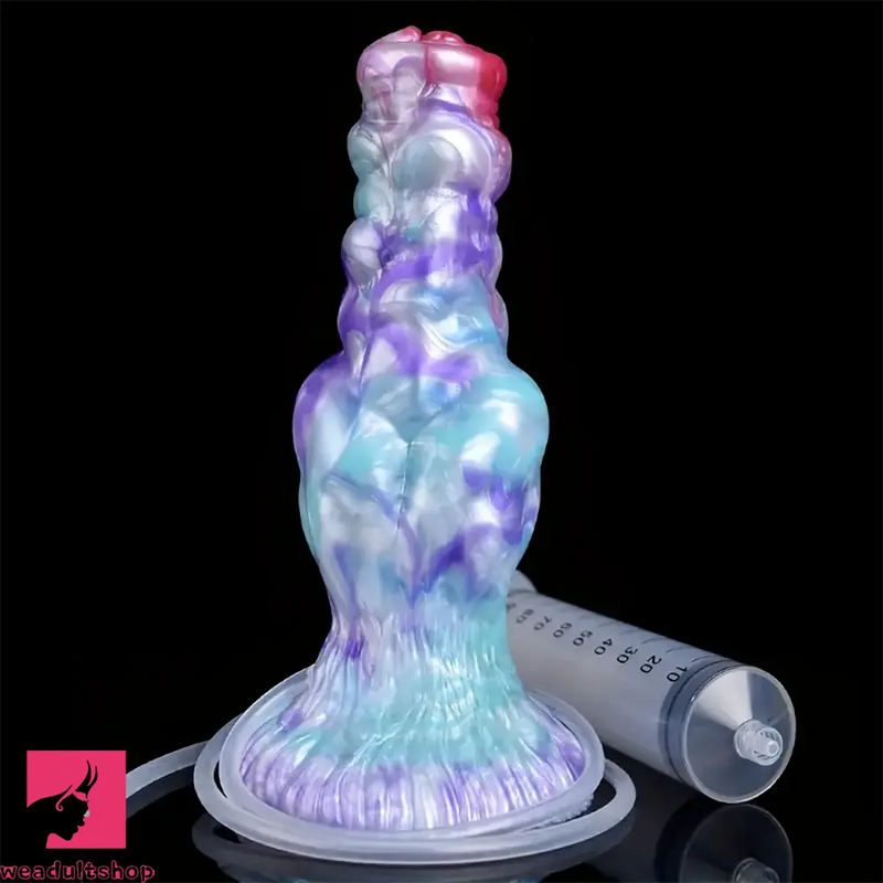 7.68in Fantasy Dog Kotted Silicone Soft Ejaculating Dildo For Women