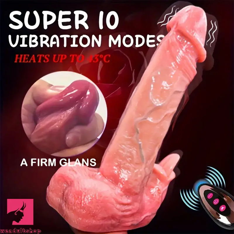 9.25in 5in1 Auto Heating Thrusting Rocking Vibrating Remote Dildo