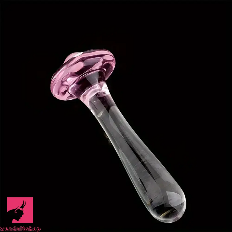 5.31in Crystal Mushroom Penis Glass Anal Small Dildo Masturbation