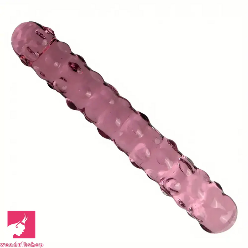 6.89in Crystal Clear Penis Glass Double Sided Spiked Dildo Sex Toy