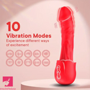 8.4in Automatic Electric Heating Vibrating Big Rose Dildo Sex Toy