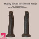 8.3in Big Ebony Silicone Soft Suction Cup Dildo For Hands-Free