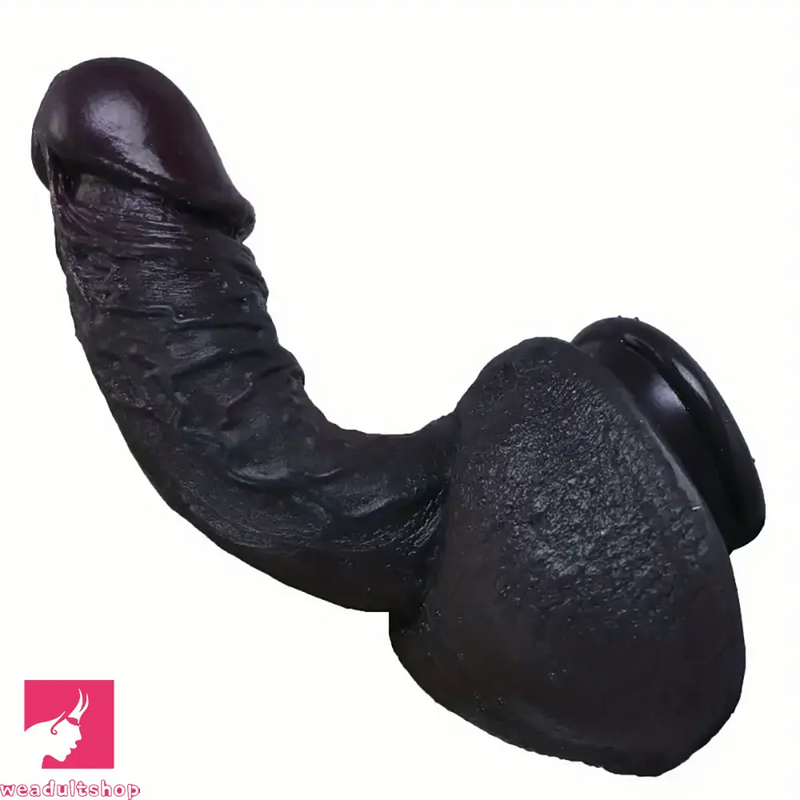 7.48in 9.84in Realistic Ebony Silicone Soft Male Dildo With Veins