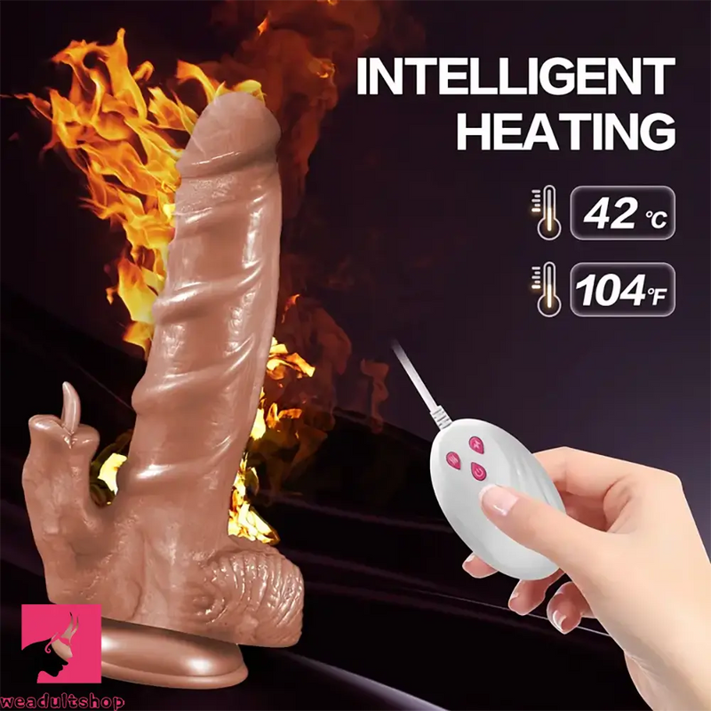 7.87in 4in1 Auto Heating Thrusting Rotation Vibrating Silicone Soft Dildo