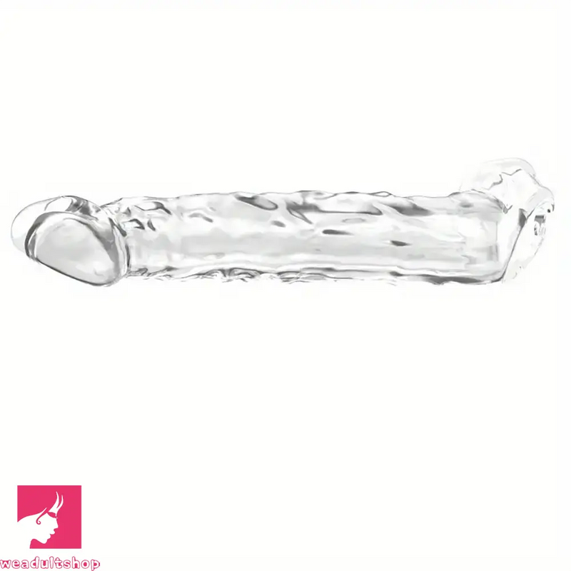 7.48in Clear Penis Sleeve Dildo For Cock Enlargement Anal Men Sex