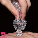 7.48in Clear Anatomy Spiked Penis Sleeve Dildo For Anus Massage