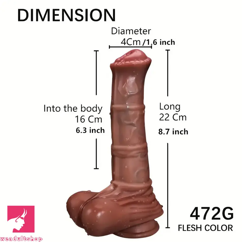 8.7in Silicone Soft Animal Big Horse Heating Thrusting Electric Dildo